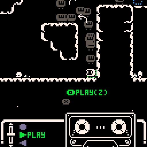 Tutorial message in MOTION⚫︎REC telling the player to push the Play button and jump onto a ledge