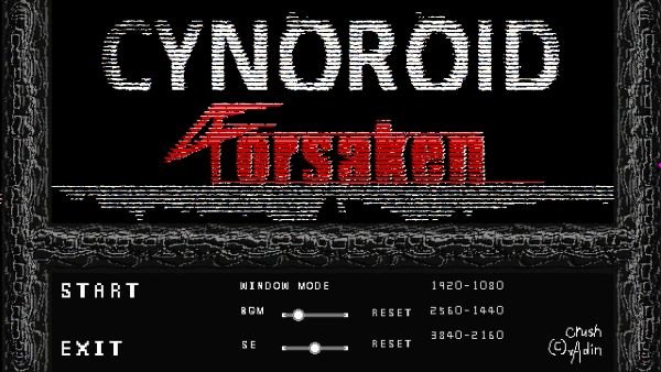 Title screen of CYNOROID FORSAKEN